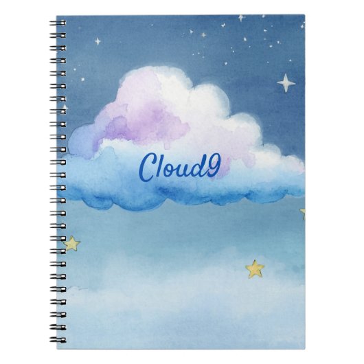 Carnet Cloud9 Ciel Étoilé Aquarelle Onirique (Devant)