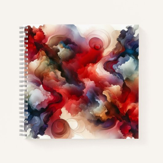 Carnet Cloud d'aquarelle Abstraite de Garnet Red Smokey (Devant)