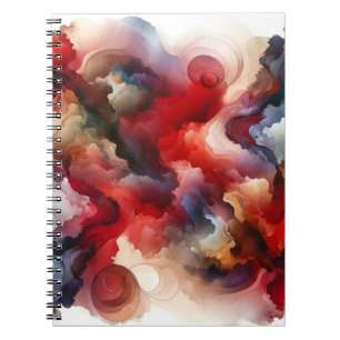 Carnet Cloud d'aquarelle Abstraite de Garnet Red Smokey