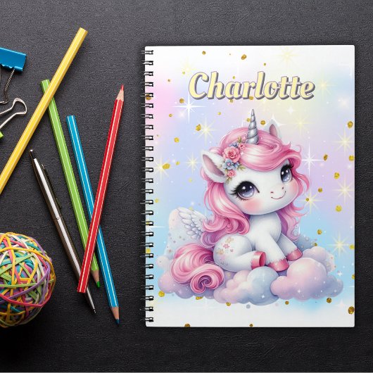Carnet Cloud magique Pastel sparkle unicorn