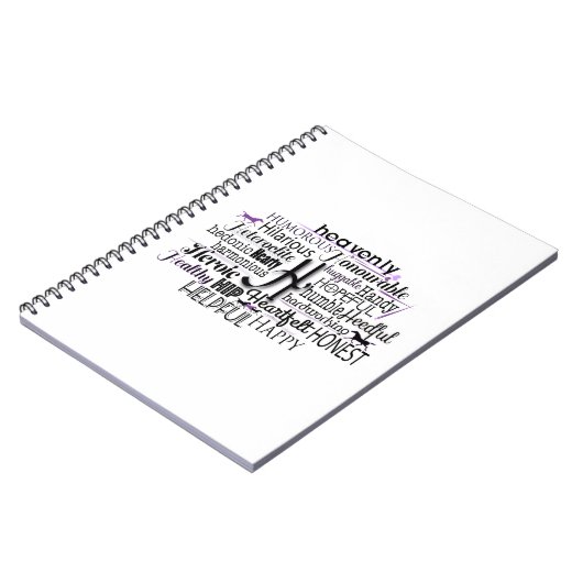 Carnet Cloud Word Adjectif commençant par la lettre H (Côté gauche)