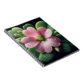 Carnet Clover Floral rose et vert Oxalis (Côté Droit)