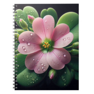 Carnet Clover Floral rose et vert Oxalis