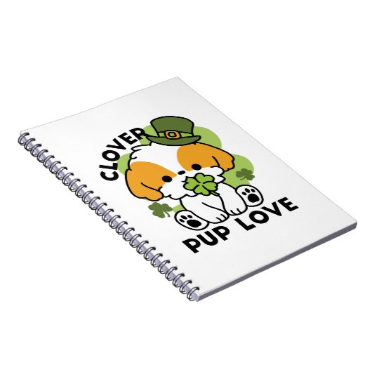 Carnet Clover Pup Love - St. Patrick's Day Chien Design (Côté Droit)