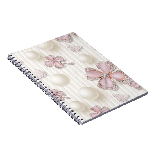 Carnet Clovers à 4 feuilles de diamant rose (Côté Droit)