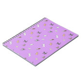 Carnet clowder de chats en set de table lilas (Côté gauche)