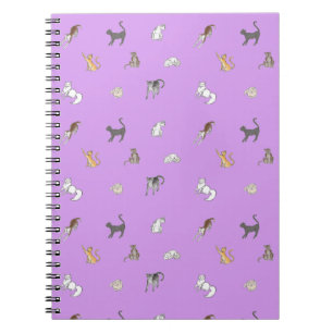 Carnet clowder de chats en set de table lilas