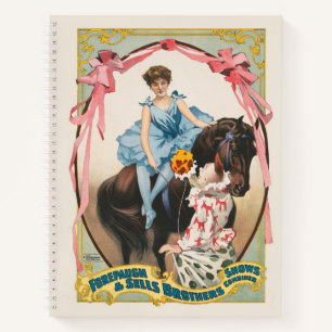 Carnet Clown Distribuant Des Fleurs À Une Femme À Cheval
