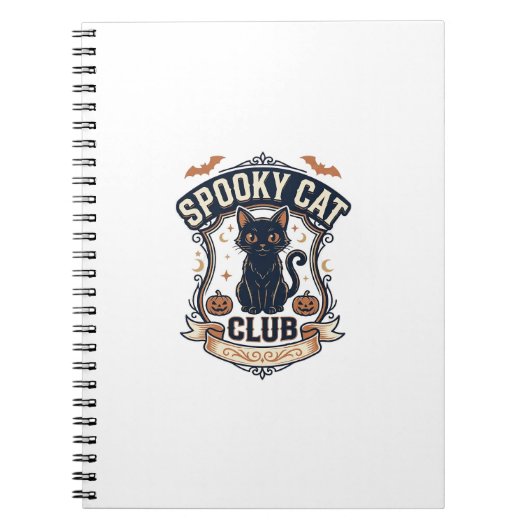 Carnet Club de chat effrayant Chat Halloween Chat effraya (Devant)