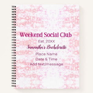 Carnet club social de week-end rose paillettes enterremen