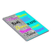 Carnet CMYK Cyan et parties scintillant argent cadeau per (Côté Droit)