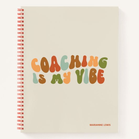 Carnet Coaching rétro et Super Est Ma Vibe, Coach (Devant)