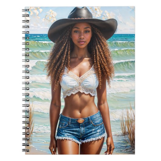 Carnet Coastal Black Girl Portrait Art (Devant)
