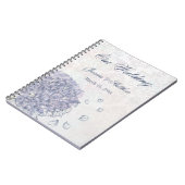 Carnet Cobalt bleu hydrangea fleur wedding planner (Côté gauche)