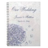 Carnet Cobalt bleu hydrangea fleur wedding planner (Devant)