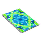 Carnet Cobalt Blue et Lime Green Tie Dye Motif (Côté Droit)