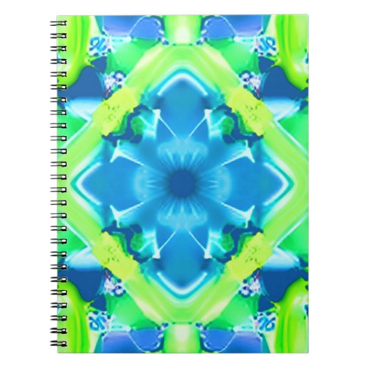 Carnet Cobalt Blue et Lime Green Tie Dye Motif (Devant)