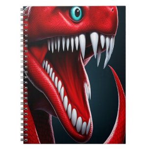 Carnet Cobra serpent avec des écailles rouges vibrantes e