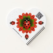 Carnet Coccinelle Rouge, Blanc, Vert Spirale en Forme de (Dos)