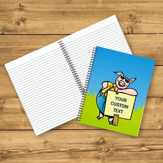 Carnet Cochon avec pancarte