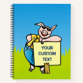 Carnet Cochon avec pancarte (Devant)