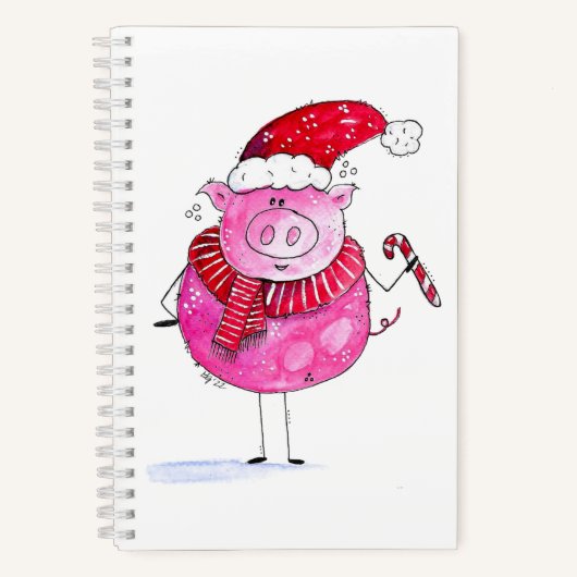 Carnet Cochon de Noël lunatique (Recto)
