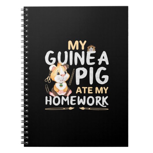 Carnet Cochon d'Inde Mignon a Mangé Mon Devoir (Devant)