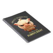 Carnet Cochon Je ne suis pas têtu Mon chemin est toujours (Côté Droit)