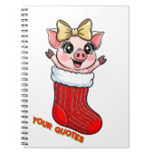 Carnet Cochon mignon dans un bas de Noël (Devant)