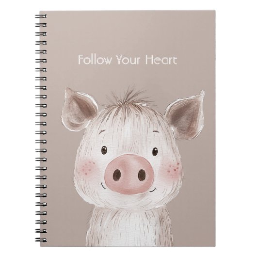 Carnet Cochon Rose Heureux de la Forêt (Devant)