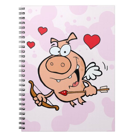 Carnet Cochon volant avec flèche et flèche (Devant)