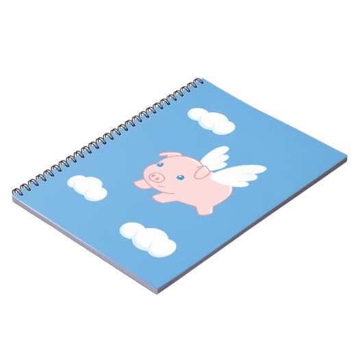 Carnet Cochon volant - Cochon mignon avec ailes (Côté gauche)
