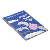 Carnet Cochons volants drôles et corbeau perplexe (Côté Droit)