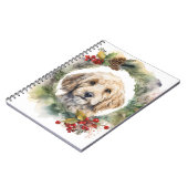 Carnet Cockapoo Christmas Wreath Festive Pup (Côté gauche)