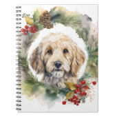 Carnet Cockapoo Christmas Wreath Festive Pup (Devant)