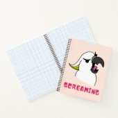 Carnet Cockatoo Drôle Qui Crie Avec Du Texte Rose (Intérieur)