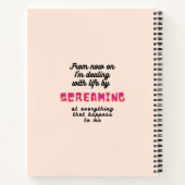 Carnet Cockatoo Drôle Qui Crie Avec Du Texte Rose (Dos)