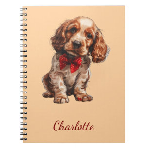 Carnet Cocker Spaniel anglais personnalisé Nom personnali
