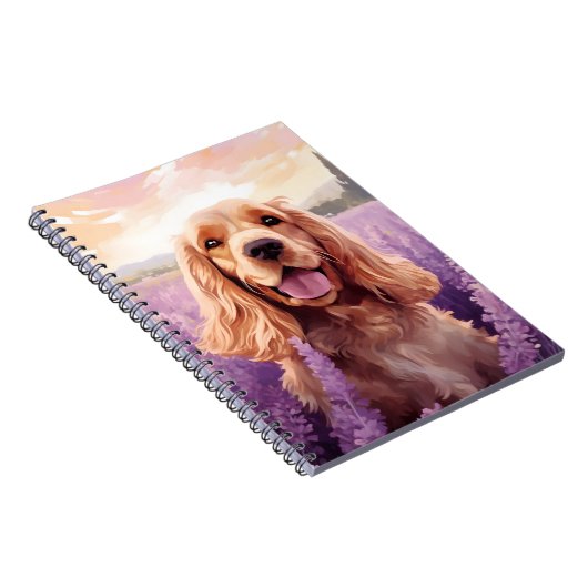 Carnet Cocker Spaniel dans le champ Lavender (Côté Droit)
