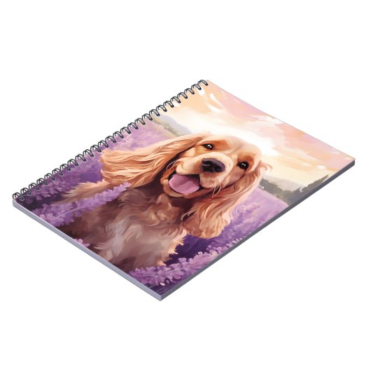 Carnet Cocker Spaniel dans le champ Lavender (Côté gauche)