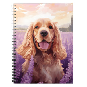 Carnet Cocker Spaniel dans le champ Lavender