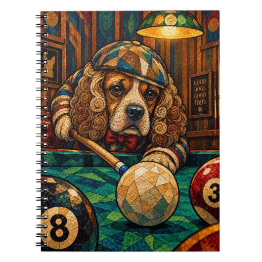 Carnet Cocker Spaniel, Mosaïque Géométrique (Devant)
