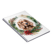 Carnet Cocker Spaniel Noël Wreath Festive Pup (Côté Droit)