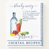 Carnet Cocktail Aquarelle Recette Boisson Mixte Bloody Ma (Dos)