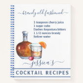Carnet Cocktail Aquarelle Recette Boissons Mixtes Brandy (Devant)