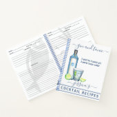 Carnet Cocktail Aquarelle Recette Boissons Mixtes Gin (Intérieur)