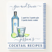 Carnet Cocktail Aquarelle Recette Boissons Mixtes Gin (Dos)