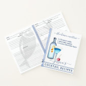 Carnet Cocktail Aquarelle Recette Boissons Mixtes Martini (Intérieur)