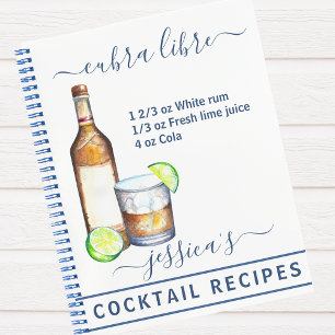 Carnet Cocktail Aquarelle Recette Boissons Mixtes Rhum