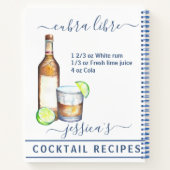 Carnet Cocktail Aquarelle Recette Boissons Mixtes Rhum (Dos)